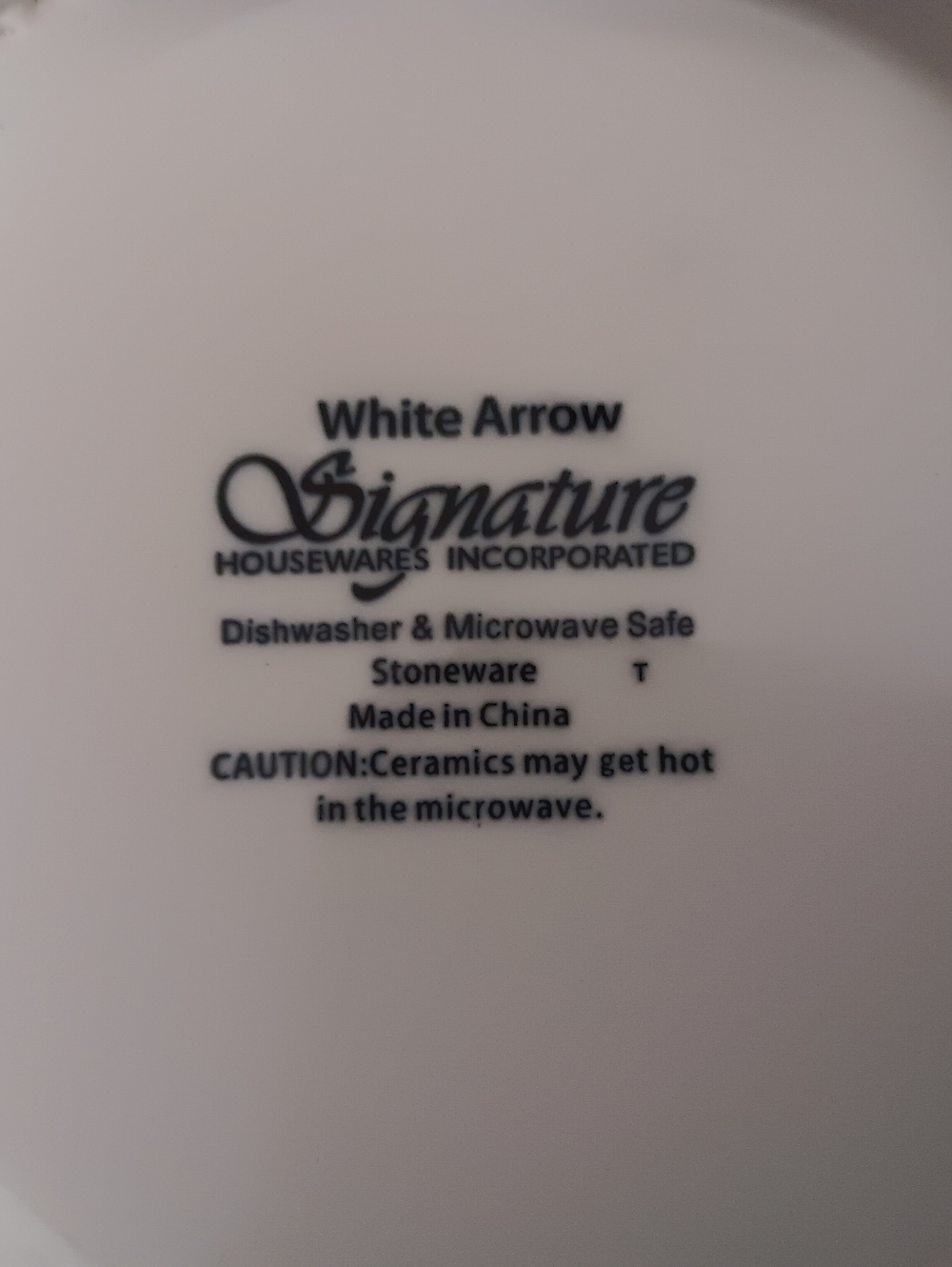 Signature White Arrow Ceramic Bowl — Black Logo Print - Picture 4 of 4